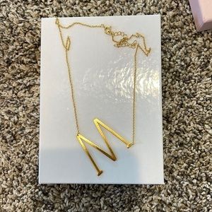 Anthropologie “M” Monogram Pendant Necklace